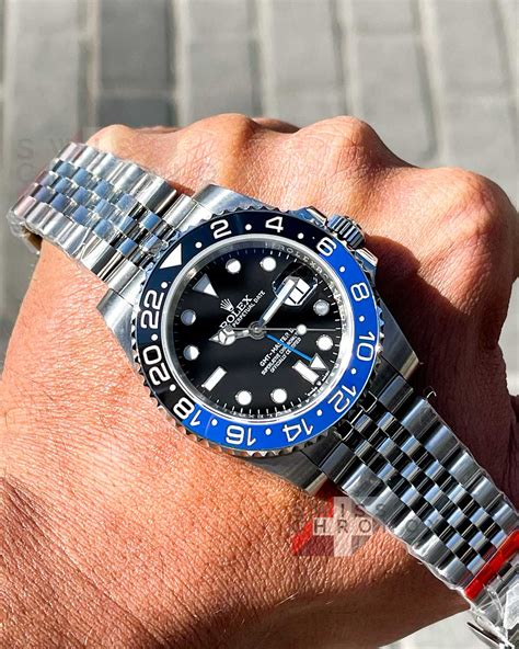 rolex gmt batman with jubilee value|Batman Rolex price.